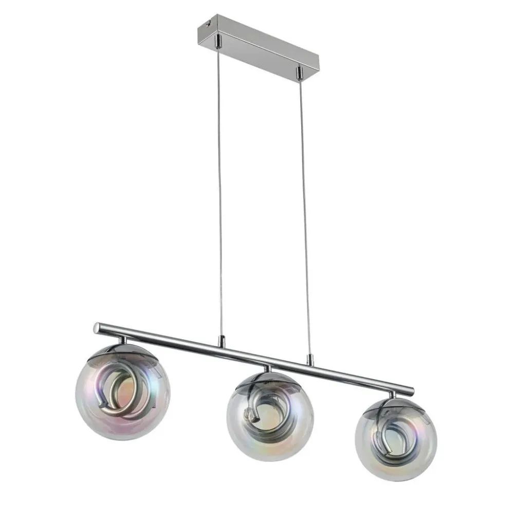 Led-hängeleuchte Moderni Chrom/perlmutt Max. 18 Watt 75/15/120 cm  