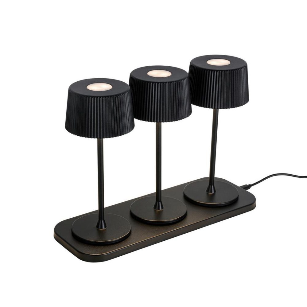 Akku-tischleuchte Thremo Schwarz, 3er Set  
