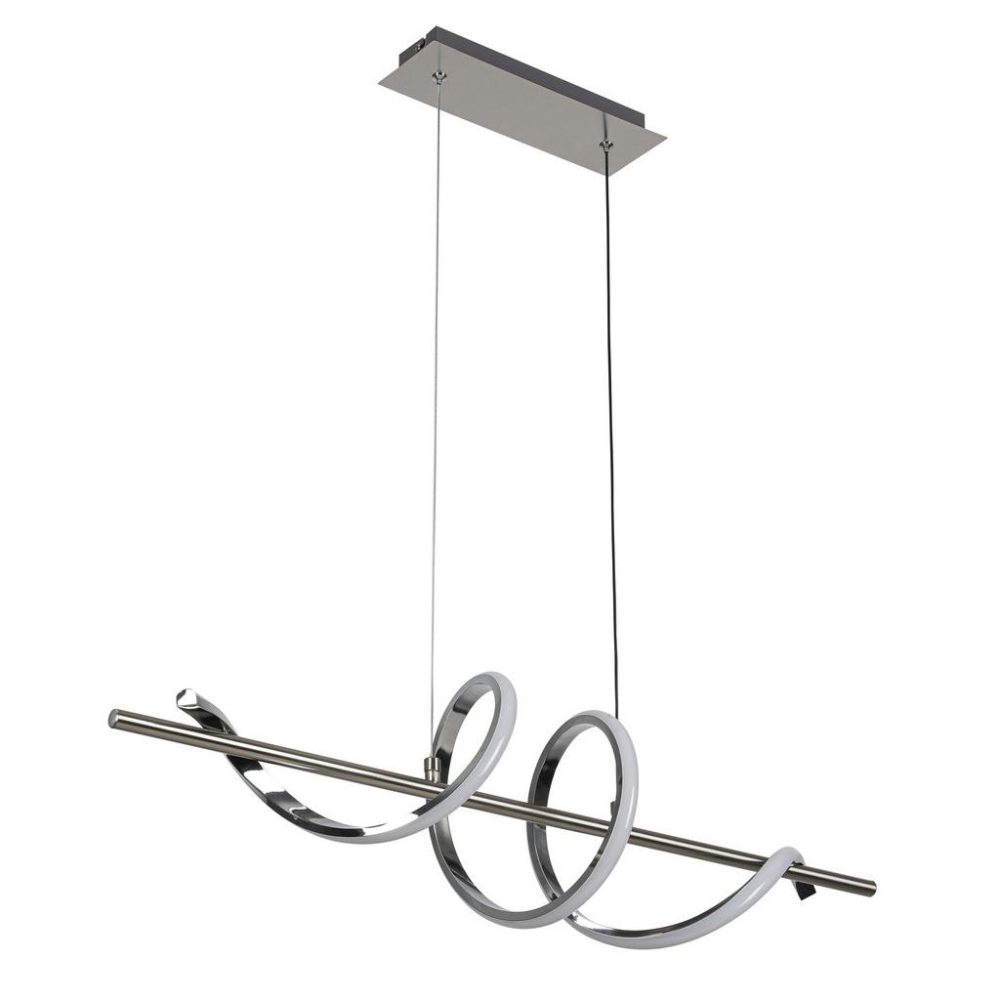 Led-hängeleuchte Lina Chrom-/nickelfarben Max. 20 W 80/20/120 cm  