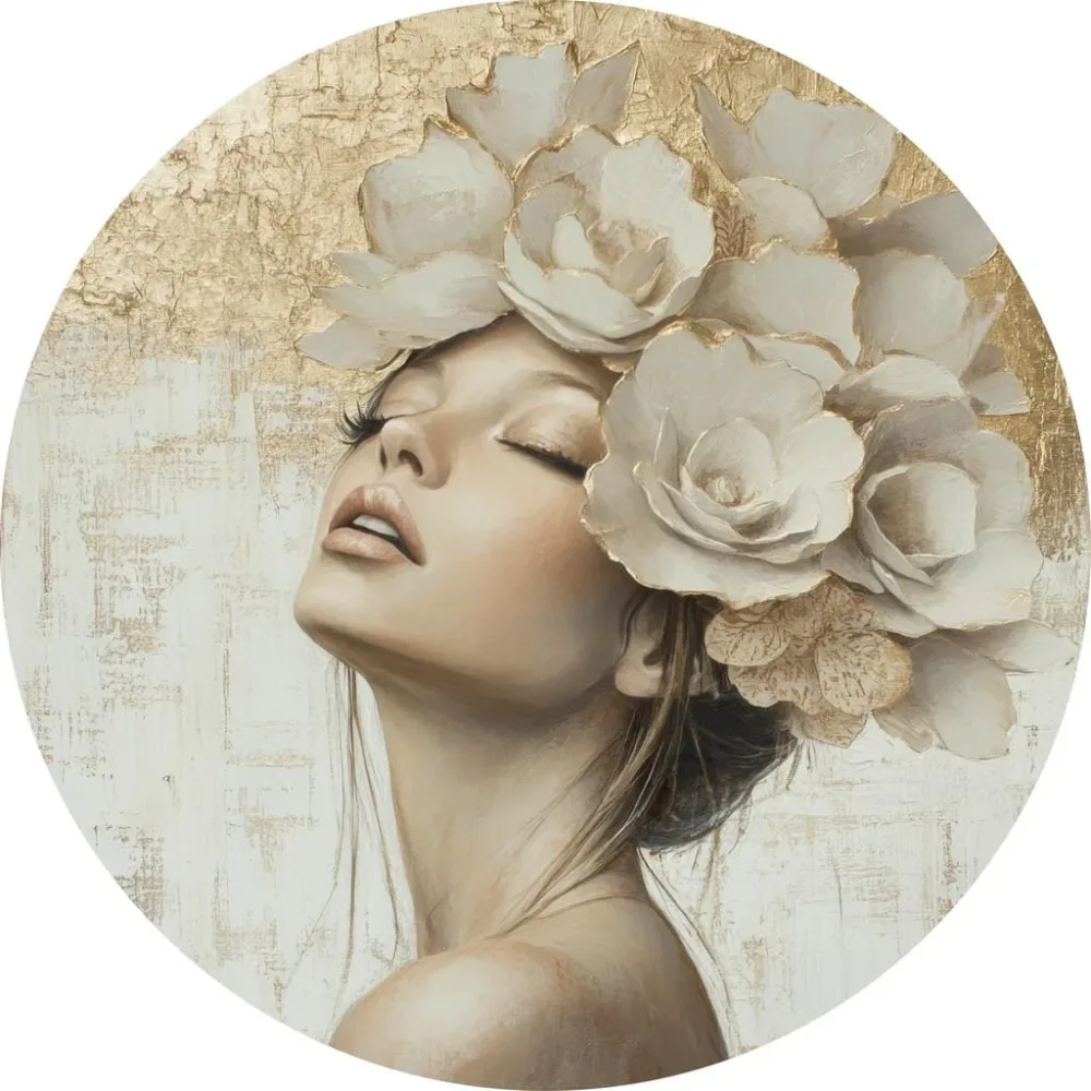 Metallbild Gilded Petals And Serenity 