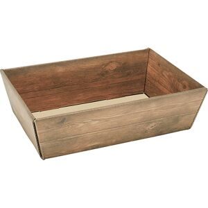 Präsentkorb, 4-eckig, Holzoptik, Innenmaße 385 x 255 x 110 mm, ab 50 Stk ratioform