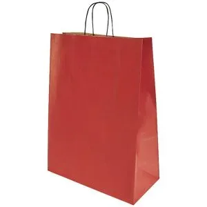 Papiertragetasche Toptwist, farbig, rot, LxBxH 320 x 140 x 420 mm, VE 150 Stk ratioform