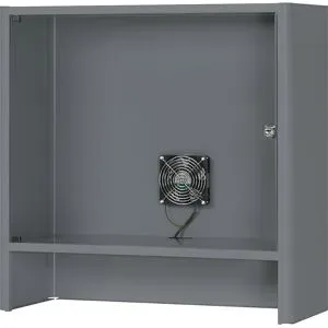 Monitorgehäuse mit integriertem Aktivlüfter, HxBxT 710 x 720 x 300 mm, anthrazit-metallic RAU