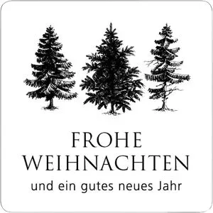 Geschenketiketten, Frohe Weihnachten, Tannenbäume, VE 500 Stk, LxB 35 x 35 mm ratioform