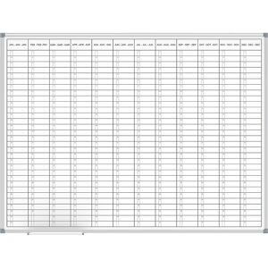 Plantafel MAULstandard, Jahresplaner, Ansicht 12 Monate, kunststoffbeschichtet, Breite 1200 mm MAUL
