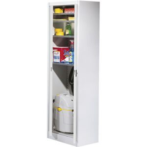 Magazinschrank, HxB 1950 x 600 mm, Tiefe 420 mm, Gehäuse und Türen lichtgrau mauser