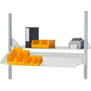 Metallablage, neigbar, zur Montage an RAU Systemstützen, BxTxH 2000 x 300 x 160 mm RAU