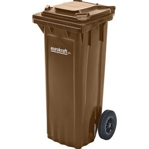 Mülltonne aus Kunststoff DIN EN 840, Volumen 80 l, BxHxT 448 x 932 x 514 mm, braun eurokraft pro