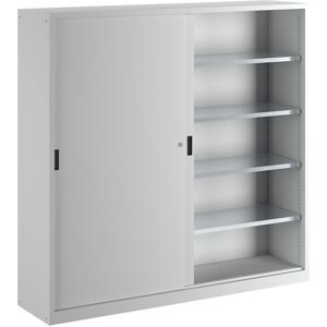 Schiebetürschrank, HxB 1950 x 2000 mm, Trennwand, lichtgrau RAL 7035 LISTA