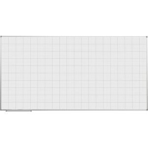 Rastertafel, weiß lackiert, BxH 2000 x 1000 mm, Raster 20 x 20 / 100 x 100 mm eurokraft basic