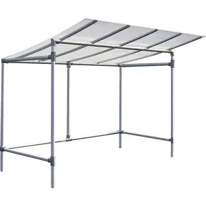 Fahrradüberdachung ECO, Grundmodell ohne Verkleidung, Breite 2453 mm, silber PROCITY