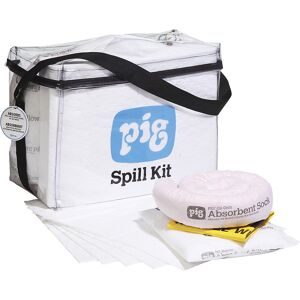 Notfall-Kit in Klarsichttasche, Ausführung Öl, absorbiert 53,3 l PIG