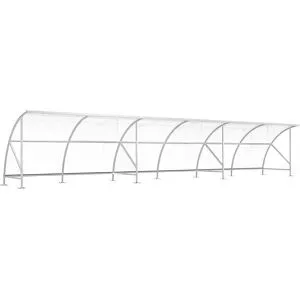 Fahrradüberdachung, aus Polycarbonat, BxT 12350 x 2100 mm, silber WSM