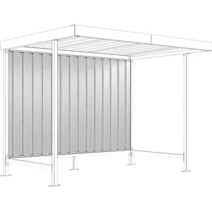 Rückwand zu Materialüberdachung Leipzig, für einseitige Ausführung, für Grundeinheit, B 2870 mm WSM