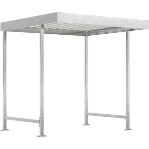 Überdachungssystem Modell Leipzig, einseitig, Grundeinheit, T 2200 mm, B 2250 mm, verzinkt