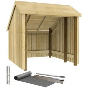 kaiserkraft Fahrradunterstand, aus Holz, HxBxT 2500 x 2480 x 2290 mm (5,7 m²)