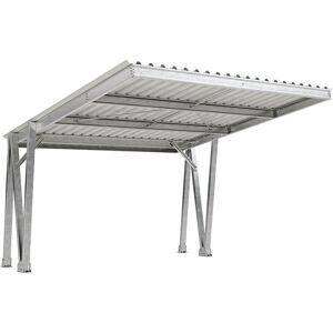 Fahrzeugüberdachung EcoCover für 2 Stellplätze mit Stahldach, verzinkt, B 5160 mm, Grundeinheit WSM