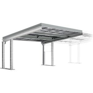 Fahrzeugüberdachung SolarCover mit PV-Modulen mit Schaltschrank, verzinkt, B 5370 mm, Anbaueinheit WSM