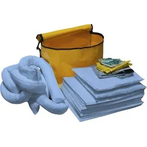 Leckage-Notfallset in PVC-Tasche, Bindung 75 l, Ausführung Öl, blau eurokraft basic
