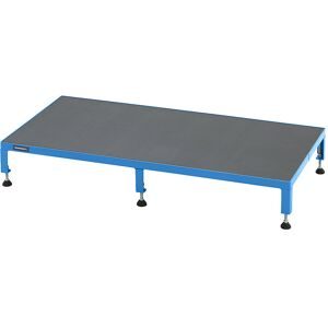 Arbeitsplattform, Höhenverstellbereich 165 - 230 mm, mit Siebdruckplatte, Plattform LxB 1210 x 610 mm, lichtblau eurokraft pro