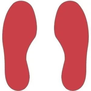 kaiserkraft PVC-Bodenmarkierungen, Füße, 25 rechte / 25 linke, VE 50 Stk, rot