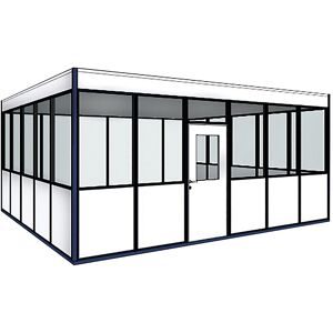kaiserkraft Hallenbüro, 4-seitig, zur freien Aufstellung, Außenbreite 3100 mm, Außenlänge 2100 mm