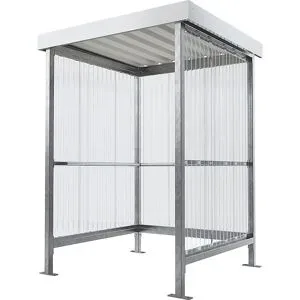 Überdachung Jena Maxi, Überdachung dreiseitig, BxT 1500 x 1500 mm, feuerverzinkt WSM