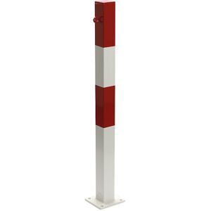 Sperrpfosten Morion, zum Aufdübeln, 70 x 70 mm, rot-weiß lackiert, 1 Öse Moravia