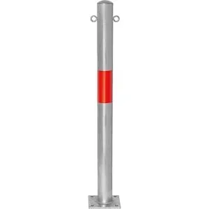 Sperrpfosten Morion, zum Aufdübeln, Ø 90 mm, feuerverzinkt / rot reflektierend, 2 Ösen Moravia