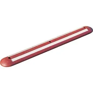 Trennbalken aus Recycling-Gummi, weiß reflektierend, LxBxH 1200 x 150 x 45 mm, rot Moravia