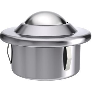 Kugelrolle mit Bund und Clip, Edelstahlkugel, Kugel-Ø 30 mm, Nutzlast 300 kg, ab 10 Stk Schulz Stanztechnik