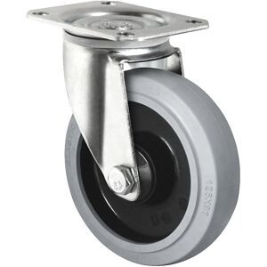 kaiserkraft Elastik-Reifen auf PA-Felge, Rad-Ø x Breite 125 x 38 mm, Lenkrolle