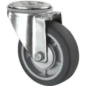 TPE-Reifen auf PP-Felge, ab 2 Stk, Rad-Ø x Breite 100 x 32 mm, Rückenloch, Lenkrolle eurokraft basic