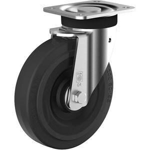 Elastik-Vollgummi-Rad auf Stahlfelge, Rad-Ø x Breite 200 x 50 mm, Lenkrolle Wicke