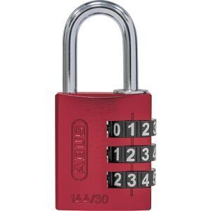 Zahlenschloss, Aluminium, mit verstellbaren Code, 144/30, VE 6 Stk, rot ABUS
