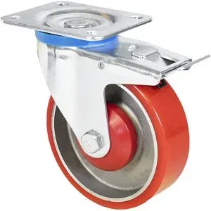 Transportgeräte-Schwerlast-Lenkrollen, Rad-Ø 125 mm, VE 2 Stk, Lenkrolle mit Feststeller Wagner