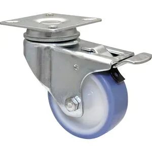 Apparate-Lenkrollen, Rad-Ø 63 mm, VE 4 Stk, Lenkrolle mit Feststeller, Anschraubplatte Wagner
