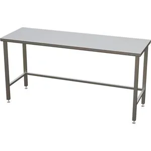 kaiserkraft Edelstahl-Reinraumtisch mit glatter Arbeitsplatte, ISO 14644-1:4, HxBxT 900 x 1800 x 700 mm