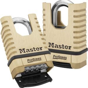 Vorhängeschloss, Messing, mit Zahlenkombination, VE 4 Stk, 10 mm Bügel, ummantelt Masterlock