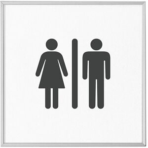 kaiserkraft MADRID Silver Line? Türschild, Piktogramm HxB 120 x 120 mm, WC allgemein