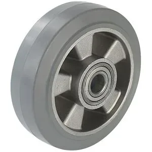 Elastik-Vollgummi-Reifen, grau, Präzisionskugellager, Rad-Ø x Breite 160 x 50 mm Proroll