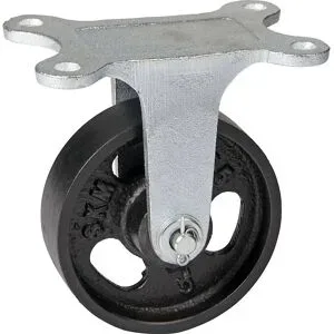 kaiserkraft Grauguss-Rad, Temperguss-Gehäuse, Rad-Ø x Breite 125 x 35 mm, Bockrolle mit Rollenlager