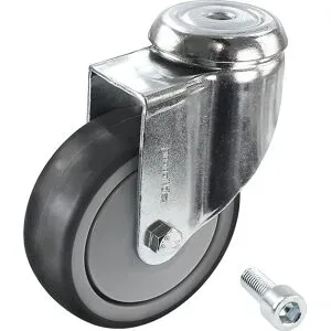 Gummireifen, thermoplastisch, mit Gewindestift, Rad-Ø x Breite 75 x 25 mm, Lenkrolle Proroll