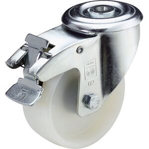 Polyamid-Rad mit Rückenloch, Rad-Ø x Breite 100 x 38 mm, Lenkrolle mit Doppelstopp Wicke