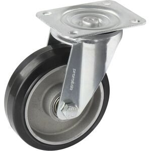 Elastik-Vollgummi-Reifen, schwarz, Rad-Ø x Breite 125 x 40 mm, Lenkrolle Proroll