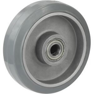 Elastik-Vollgummi-Reifen, grau, Präzisionskugellager, Rad-Ø x Breite 125 x 40 mm, Stegfelge Proroll