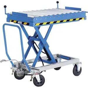 Rollenbahn für Scherenhubtisch, starr, LxB 760 x 760 mm eurokraft pro