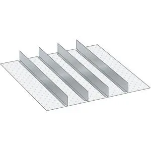 Schubladeneinteilungsmaterial-Set, 4 Trennwände, für Fronthöhe 75 mm LISTA