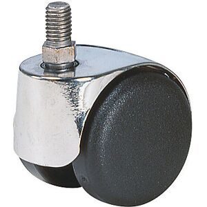 Stuhlrolle, Rad-Ø 50 mm, VE 5 Stk, mit Gewinde M 10 x 15, verchromt, hart, für weiche Böden Proroll