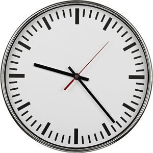 kaiserkraft Wanduhr, Ø 300 mm, Funkuhr, Zifferblatt weiß, mit Strichen
